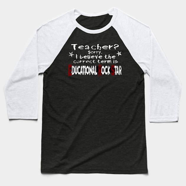 Educational Rock Star Baseball T-Shirt by masciajames